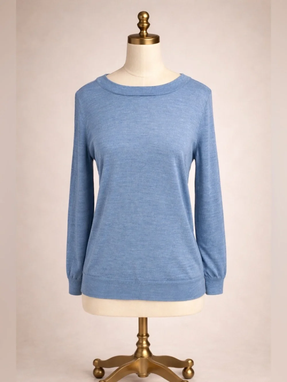 J.Crew 100% Merino Wool Blue Boat Neck Sweater Size M